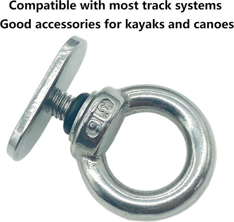LTEMG Kayak Track Mount Tie Down Eyelet Rail,316 Stainless Steel,Canoes,Boats,Ropes Accessories(8 Pack) - Image 5